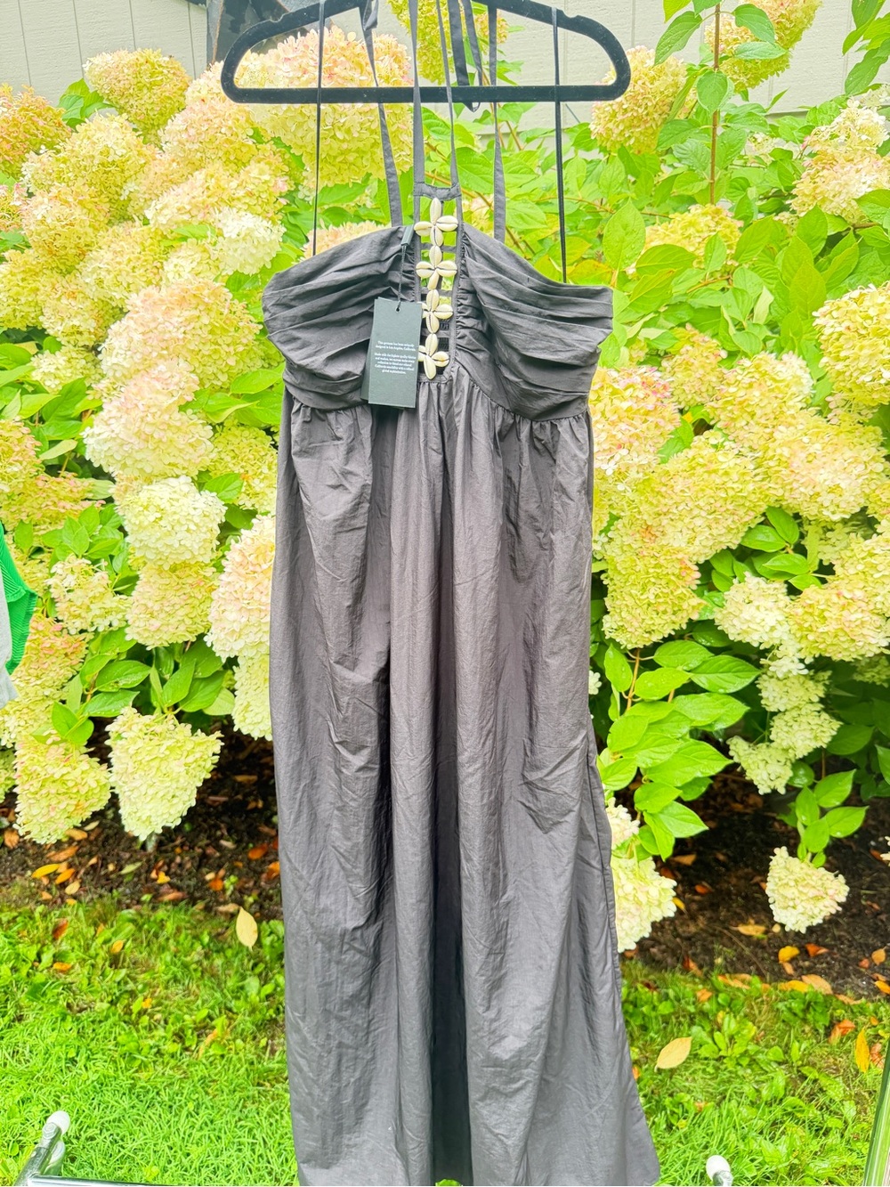 Rails Strapless Black Maxi Dress with Shell Accent